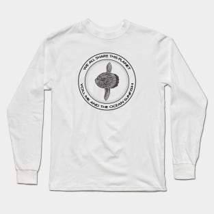 Ocean Sunfish - We All Share This Planet - light colors Long Sleeve T-Shirt